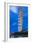 Sweden, Scania, Malmo, Turning Torso building, designed by architect Santiago Calatrava, 2005, dusk-Walter Bibikow-Framed Photographic Print