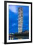 Sweden, Scania, Malmo, Turning Torso building, designed by architect Santiago Calatrava, 2005, dusk-Walter Bibikow-Framed Photographic Print