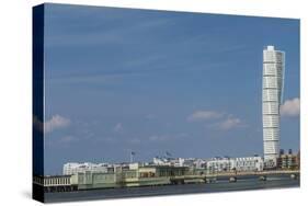 Sweden, Scania, Malmo, Turning Torso building, designed by architect Santiago Calatrava, 2005-Walter Bibikow-Stretched Canvas