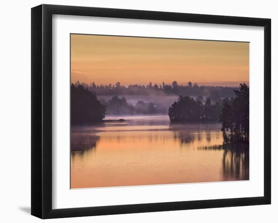 Sweden, Smaland, Morning Fog on Solgen Lake-K. Schlierbach-Framed Photographic Print