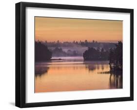 Sweden, Smaland, Morning Fog on Solgen Lake-K. Schlierbach-Framed Photographic Print