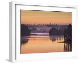 Sweden, Smaland, Morning Fog on Solgen Lake-K. Schlierbach-Framed Photographic Print