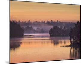 Sweden, Smaland, Morning Fog on Solgen Lake-K. Schlierbach-Mounted Photographic Print