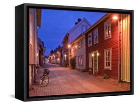 Sweden, Smaland, Old Town with Typical Wooden Houses in Eksjo, Old Towngasse-K. Schlierbach-Framed Stretched Canvas