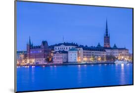 Sweden, Stockholm at dusk-Walter Bibikow-Mounted Photographic Print