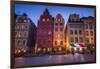 Sweden, Stockholm, Gamla Stan, Old Town, buildings of the Stortorget Square, dusk-Walter Bibikow-Framed Photographic Print