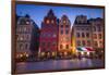 Sweden, Stockholm, Gamla Stan, Old Town, buildings of the Stortorget Square, dusk-Walter Bibikow-Framed Photographic Print