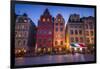 Sweden, Stockholm, Gamla Stan, Old Town, buildings of the Stortorget Square, dusk-Walter Bibikow-Framed Photographic Print