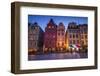 Sweden, Stockholm, Gamla Stan, Old Town, buildings of the Stortorget Square, dusk-Walter Bibikow-Framed Photographic Print