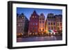 Sweden, Stockholm, Gamla Stan, Old Town, buildings of the Stortorget Square, dusk-Walter Bibikow-Framed Photographic Print