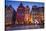 Sweden, Stockholm, Gamla Stan, Old Town, buildings of the Stortorget Square, dusk-Walter Bibikow-Stretched Canvas