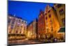 Sweden, Stockholm, Gamla Stan, Old Town, buildings of the Stortorget Square, dusk-Walter Bibikow-Mounted Photographic Print