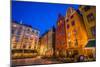 Sweden, Stockholm, Gamla Stan, Old Town, buildings of the Stortorget Square, dusk-Walter Bibikow-Mounted Photographic Print