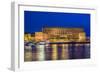 Sweden, Stockholm, Gamla Stan, Old Town, Royal Palace, dusk-Walter Bibikow-Framed Photographic Print