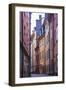 Sweden, Stockholm, Gamla Stan, Old Town, Royal Palace, old town street-Walter Bibikow-Framed Photographic Print