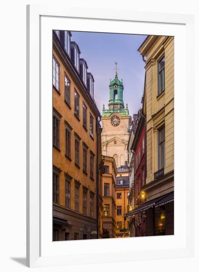 Sweden, Stockholm, Gamla Stan, Old Town, Storkyrkan Cathedral, dusk-Walter Bibikow-Framed Photographic Print