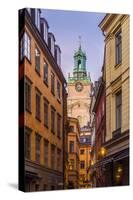 Sweden, Stockholm, Gamla Stan, Old Town, Storkyrkan Cathedral, dusk-Walter Bibikow-Stretched Canvas