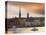 Sweden, Stockholm, Riddarfjarden, Gamla Stan, Passenger Ferries in Bay at Dusk-Shaun Egan-Stretched Canvas