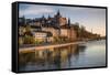 Sweden, Stockholm, view towards Sodermalm neighborhood, sunset-Walter Bibikow-Framed Stretched Canvas