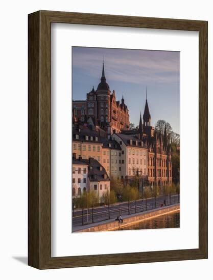 Sweden, Stockholm, view towards Sodermalm neighborhood, sunset-Walter Bibikow-Framed Photographic Print