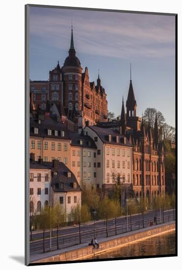 Sweden, Stockholm, view towards Sodermalm neighborhood, sunset-Walter Bibikow-Mounted Photographic Print