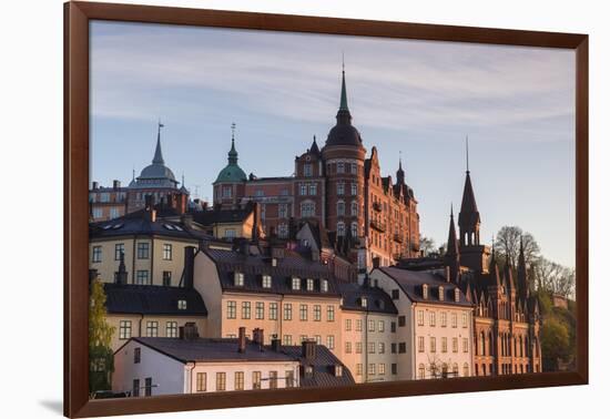 Sweden, Stockholm, view towards Sodermalm neighborhood, sunset-Walter Bibikow-Framed Photographic Print