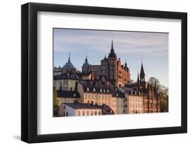 Sweden, Stockholm, view towards Sodermalm neighborhood, sunset-Walter Bibikow-Framed Photographic Print