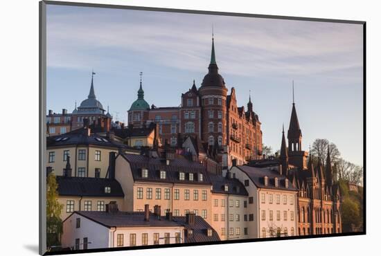 Sweden, Stockholm, view towards Sodermalm neighborhood, sunset-Walter Bibikow-Mounted Photographic Print