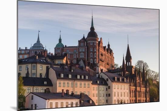 Sweden, Stockholm, view towards Sodermalm neighborhood, sunset-Walter Bibikow-Mounted Photographic Print