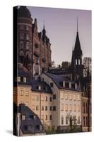 Sweden, Stockholm, view towards Sodermalm neighborhood, sunset-Walter Bibikow-Stretched Canvas