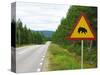 Sweden, Street Sign 'Game Pass by Bears' in Lofsdalen-K. Schlierbach-Stretched Canvas
