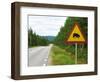 Sweden, Street Sign 'Game Pass by Bears' in Lofsdalen-K. Schlierbach-Framed Photographic Print