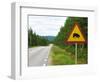 Sweden, Street Sign 'Game Pass by Bears' in Lofsdalen-K. Schlierbach-Framed Photographic Print