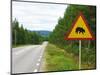 Sweden, Street Sign 'Game Pass by Bears' in Lofsdalen-K. Schlierbach-Mounted Photographic Print