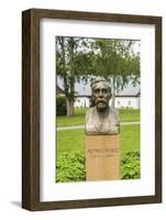 Sweden, Varmland, Karlskoga, Bjorkholm, the home of inventor Alfred Nobel, statue of Nobel-Walter Bibikow-Framed Photographic Print