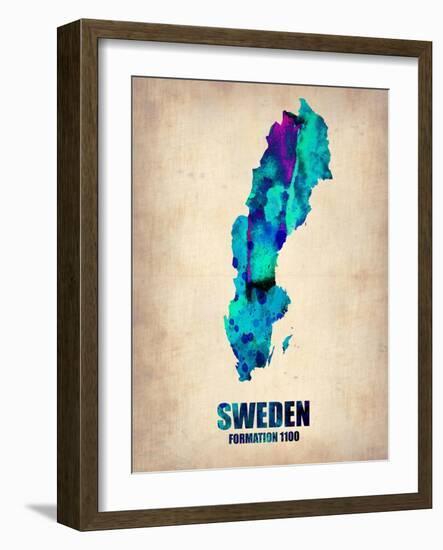 Sweden Watercolor Poster-NaxArt-Framed Art Print