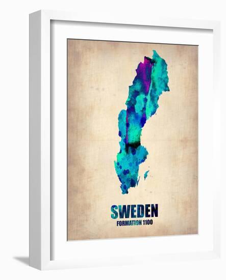 Sweden Watercolor Poster-NaxArt-Framed Art Print