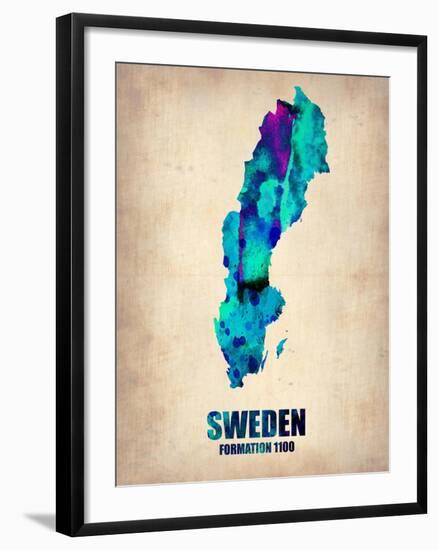 Sweden Watercolor Poster-NaxArt-Framed Art Print