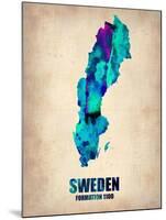 Sweden Watercolor Poster-NaxArt-Mounted Art Print