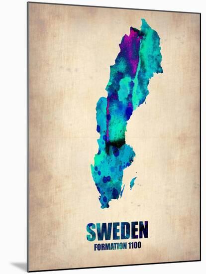 Sweden Watercolor Poster-NaxArt-Mounted Art Print