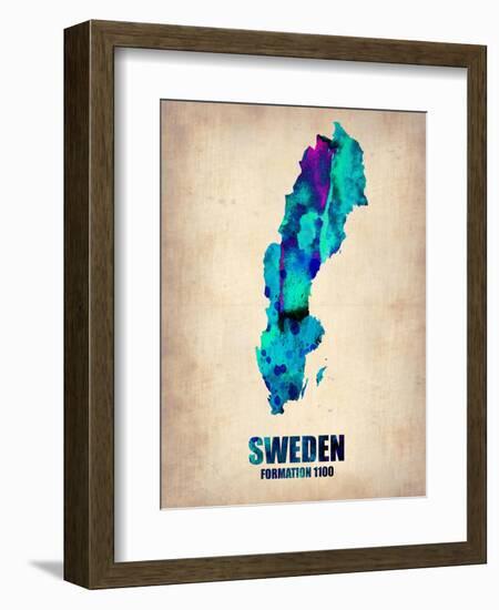 Sweden Watercolor Poster-NaxArt-Framed Art Print