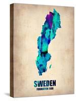 Sweden Watercolor Poster-NaxArt-Stretched Canvas