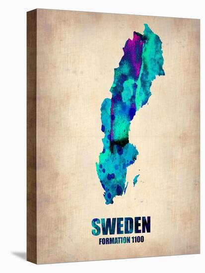 Sweden Watercolor Poster-NaxArt-Stretched Canvas