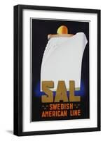 Swedish American Line Poster-null-Framed Giclee Print