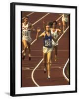 Swedish Athlete Lasse Viren in the Lead During 5,000M Race at Summer Olympics-John Dominis-Framed Premium Photographic Print