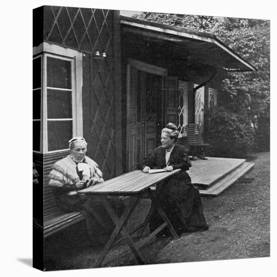 Swedish Author Selma Lagerlöf and Her Mother, Louise, 1909-null-Stretched Canvas