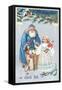 Swedish Christmas Card-null-Framed Stretched Canvas