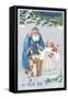 Swedish Christmas Card-null-Framed Stretched Canvas