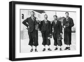 Swedish Cross-Country Ski Team, Winter Olympic Games, Garmisch-Partenkirchen, Germany, 1936-null-Framed Giclee Print