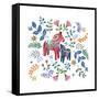 Swedish Dala Horse-Elizabeth Rider-Framed Stretched Canvas